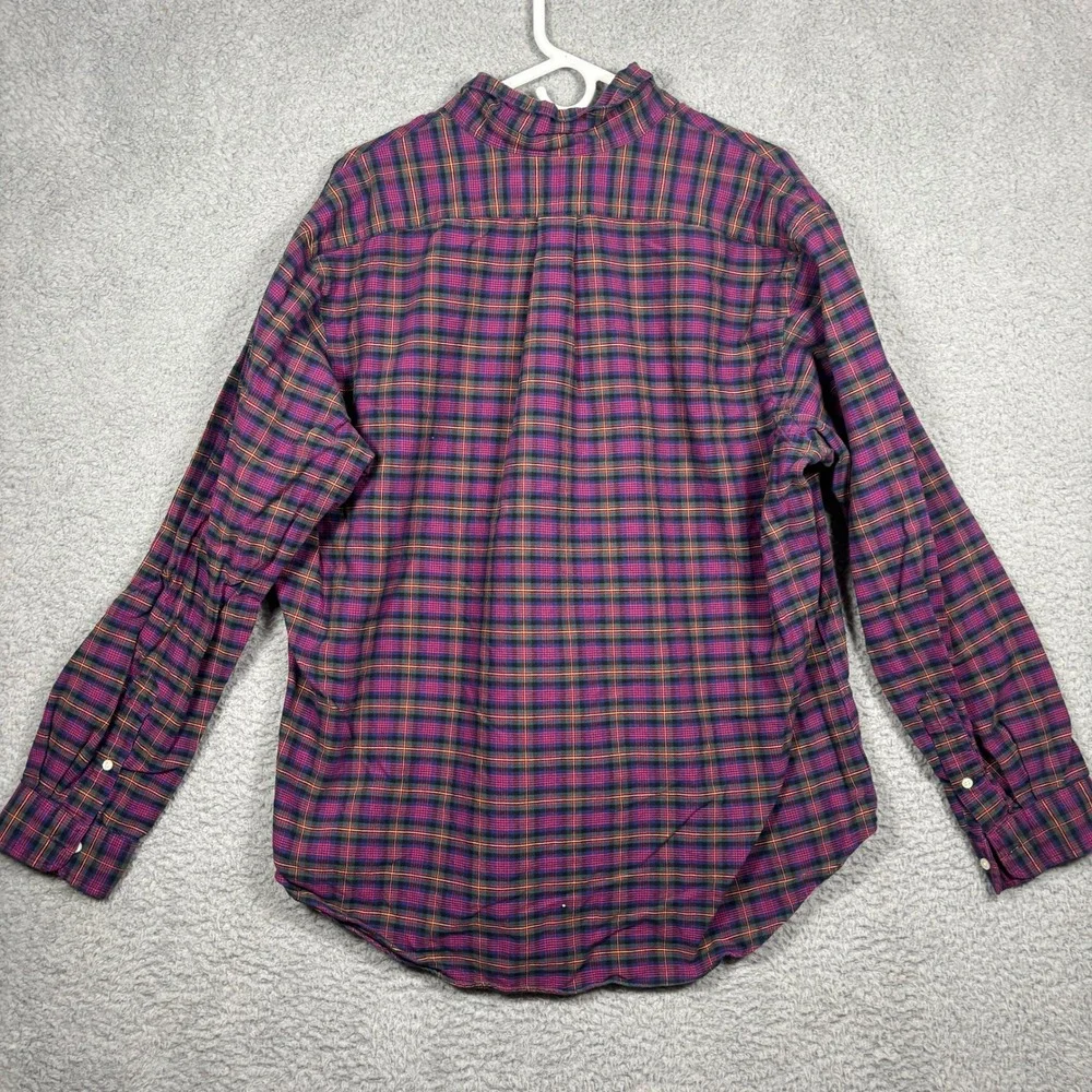Polo Ralph Lauren Mens XXL Custom Fit Plaid Button Down Shirt Purple Multi
